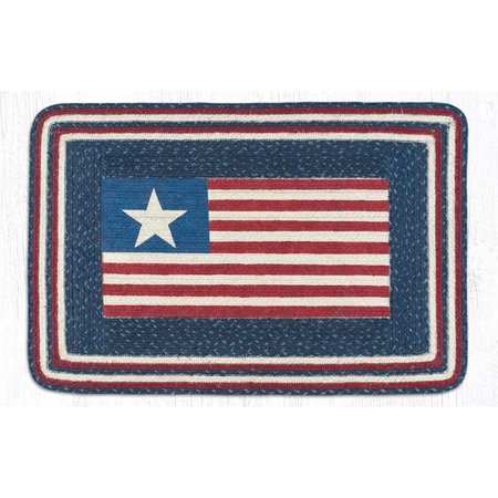 CAPITOL IMPORTING CO 20 x 30 in. Jute Oblong American Flag Patch 67-565AF